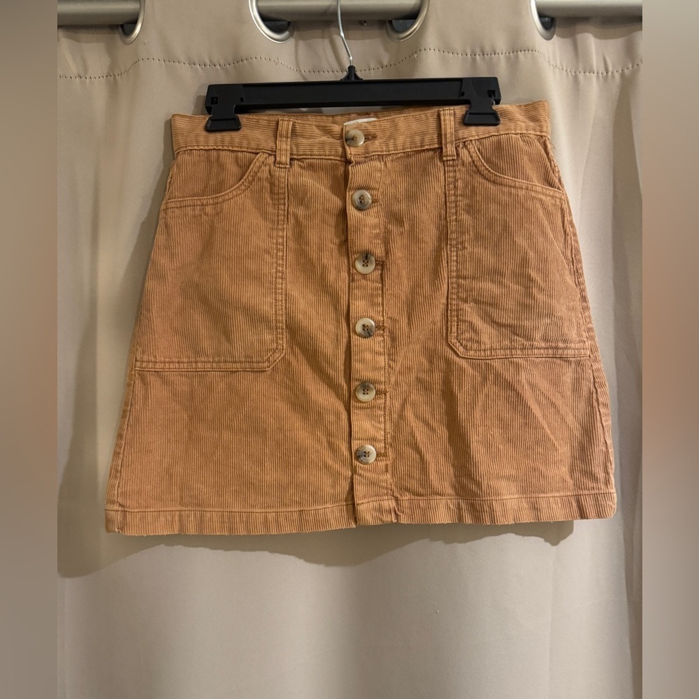 Kensie Camel Corduroy Mini Skirt